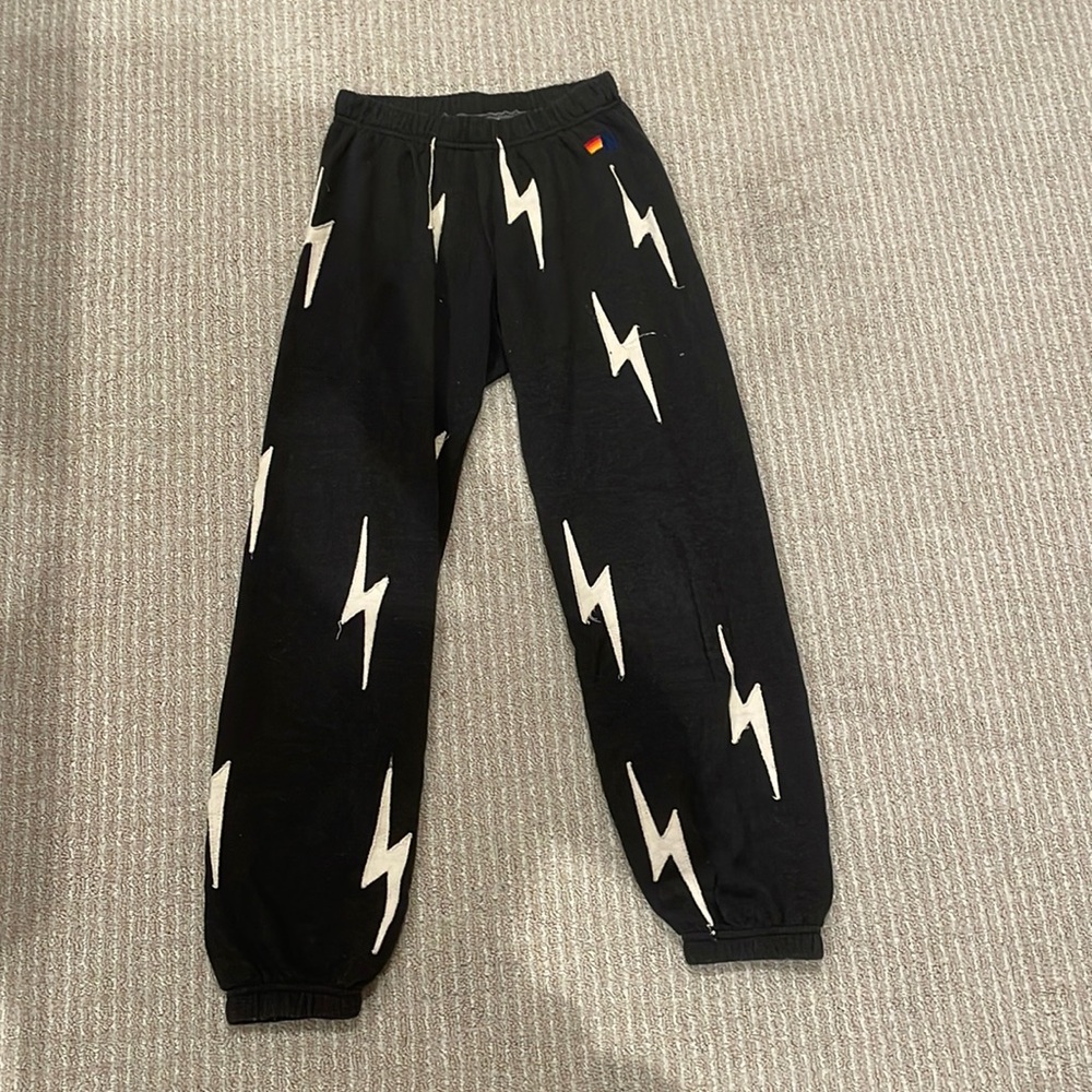 RARE AVIATOR NATION BLACK LIGHTNING BOLT SWEATS🖤